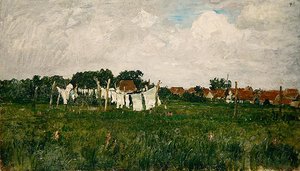 Mecklenburg, Paesaggio con la Piccola Città di Schwann sul Warrow da Paul Baum