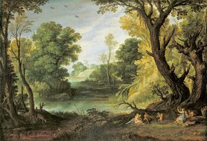 Paesaggio con ninfe e satiri, 1623
