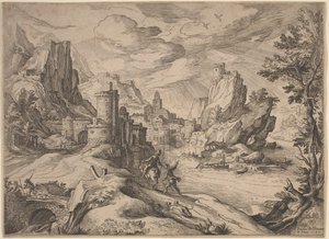 Paesaggio fluviale con viaggiatori da Paul Bril