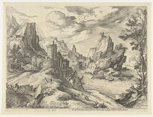 Costa rocciosa in Campania con città e viaggiatori