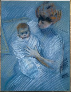 Maternità. Disegno di Paul Helleu (1859-1927), XX secolo. Ritratto di una madre con il suo bambino. Bayonne, Museo Bonnat da Paul Cesar Helleu
