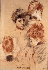 Studi di Mme. Helleu e Mme. Clarighy, c.1892-95 da Paul Cesar Helleu