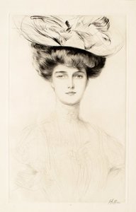 Junge Frau mit Hut da Paul Cesar Helleu