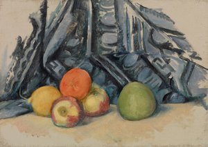 Mele e stoffa da Paul Cézanne