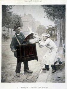 La musica addolcisce i costumi, dipinto di Chocarne-Moreau, c. 1900