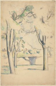 Mont Sainte-Victoire Visto oltre il Muro del Jas de Bouffan da Paul Cézanne