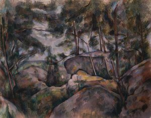 Rocce nella foresta da Paul Cézanne