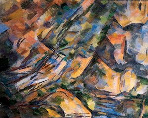 Rocce vicino alle grotte sopra Chateau Noir, dettaglio da Paul Cézanne