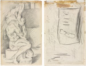 Schizzo di Scultura Anatomica (recto) Schizzo di Madame Cézanne (verso) da Paul Cézanne