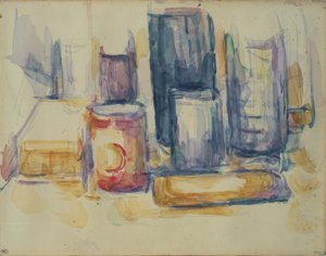 Tavolo da cucina: pentole e bottiglie da Paul Cézanne