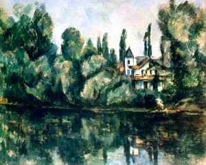 Le rive della Marna, Villa sulla riva di un fiume, c1888 da Paul Cézanne