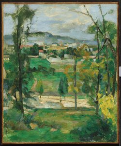 Villaggio dietro gli alberi, Île-de-France, c.1879