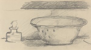 Lavabo e bottiglia di profumo [recto], 1877-1881 da Paul Cézanne