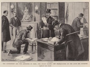 Il governo e gli agitatori a Parigi, la polizia fa irruzione nella sede della Ligue des Patriotes da Paul Destez