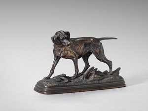 Pointer che punta un fagiano da Paul Edouard Delabrière