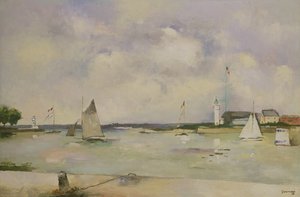 Ingresso al porto di Honfleur da Paul Elie Gernez