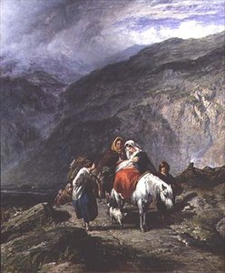 Famiglia di zingari su un sentiero di montagna da Paul Falconer (attr. to) Poole