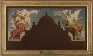 Schizzo per la chiesa di Saint-Etienne-du-Mont: Due angeli seduti