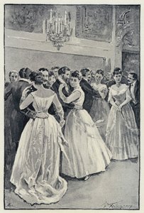Illustrazione per Anna Karenina: Kitty al ballo (litografia) da Paul Frenzeny