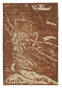 Un pescatore che beve accanto alla sua canoa da Paul Gauguin