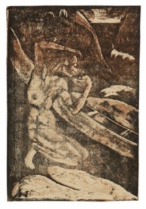 Un pescatore che beve accanto alla sua canoa da Paul Gauguin