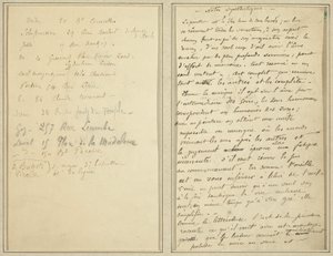 Lista degli Indirizzi; Pagina del Manoscritto (recto)