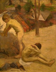 Ragazzi bretoni che fanno il bagno