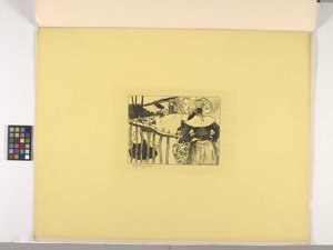 Donne bretoni vicino a una recinzione da Paul Gauguin