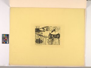 Donne bretoni vicino a una recinzione da Paul Gauguin