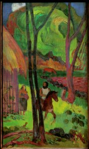Cavaliere davanti alla capanna da Paul Gauguin