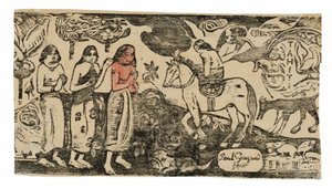 Cambio di residenza, dalla Suite di Stampe a Blocchi di Legno Tardive da Paul Gauguin