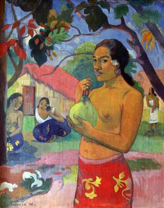 Donna che tiene un frutto. Dove stai andando da Paul Gauguin