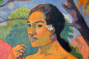 Eu haere ia oe Donna che tiene un frutto. Dove stai andando da Paul Gauguin