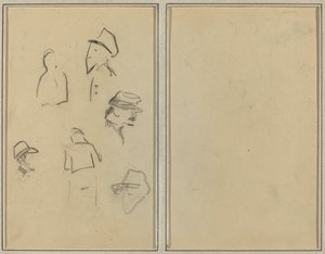 Quattro teste e due figure (verso) da Paul Gauguin