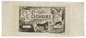 Volpe, busti di due donne e un coniglio, testata per Le sourire da Paul Gauguin