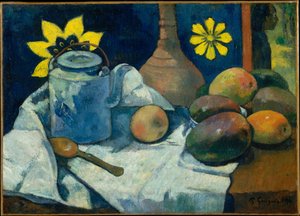 Francese:  La Théière et les fruits Natura morta con teiera e frutta da Paul Gauguin