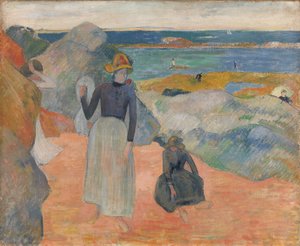 Francese:  Sur la plage en Bretagne Alla spiaggia da Paul Gauguin