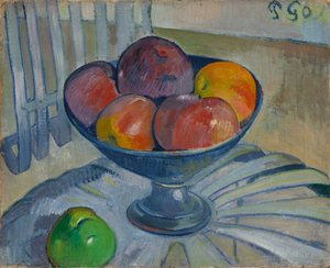 Piatto di frutta su una sedia da giardino da Paul Gauguin