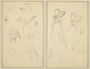 Oche; Ragazze con Cappelli, Oche [recto] da Paul Gauguin