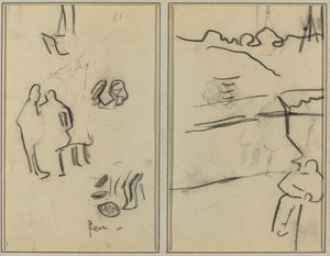 Gruppo di forme umane; Un uomo seduto (recto) da Paul Gauguin