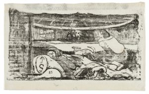 Interno di una capanna tahitiana, dalla Suite delle Tardive Stampe su Legno da Paul Gauguin