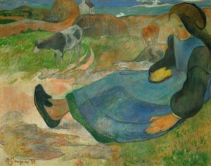 La guardiana di mucche, o Giovane bretone da Paul Gauguin