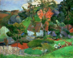 La donna con la brocca, o Paesaggio a Pont-Aven da Paul Gauguin