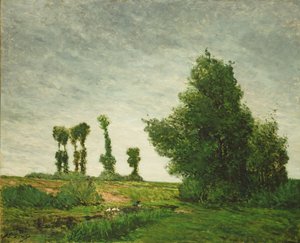Paesaggio con pioppi