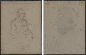 Madre e bambino (recto); Busto di uomo (verso) da Paul Gauguin