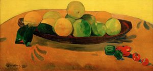 Natura morta con frutta e peperoni