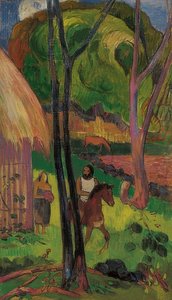 Cavaliere davanti alla capanna