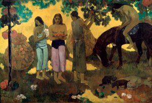 Raccolta di frutti Rupe Rupe, 1899 da Paul Gauguin