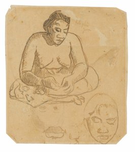 Donna tahitiana seduta (recto); Donna tahitiana in piedi (verso) da Paul Gauguin