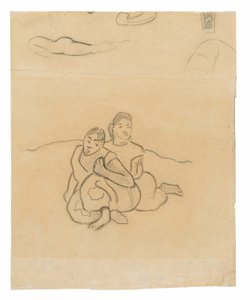 Donne tahitiane sedute (relativo al dipinto Nafea faa ipoipo [Quando ti sposerai?]) e altri schizzi da Paul Gauguin